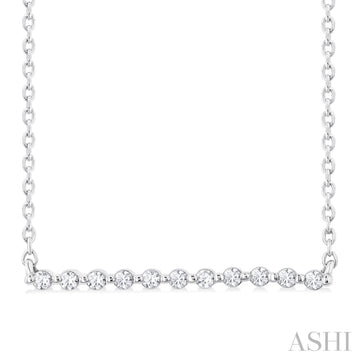 Silver & Diamond Petite Bar Necklace